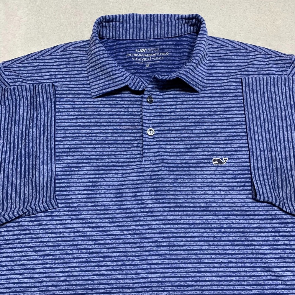 Vineyard‎ Vines Men's M On The Go Sankaty Performance Blue Golf Polo Shirt